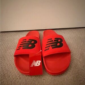 New Balance Men Red Slide Sandals